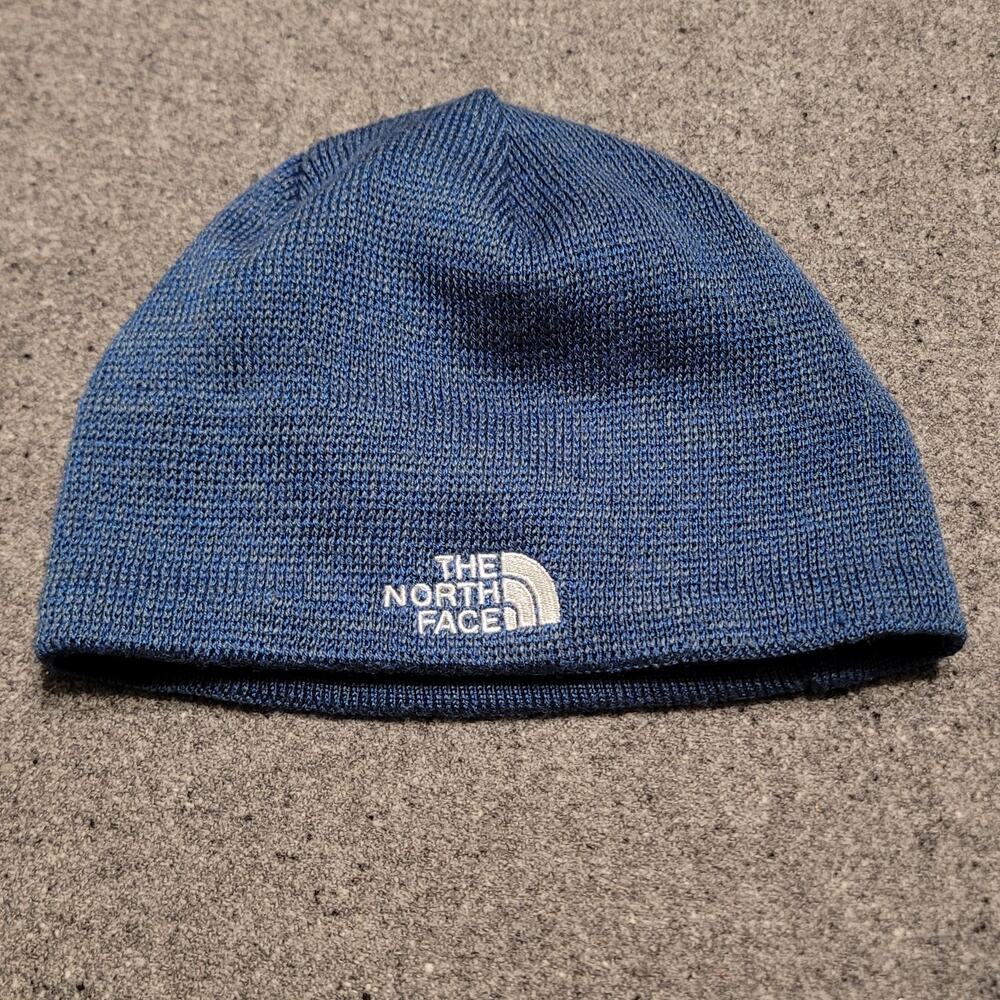 The North Face Beanie Hat Winter Cap Mens Blue Heather Jim Knit Scull Adult